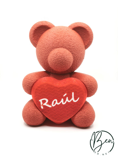 Oso con corazón personalizable