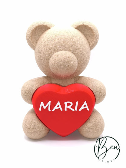 Oso con corazón personalizable